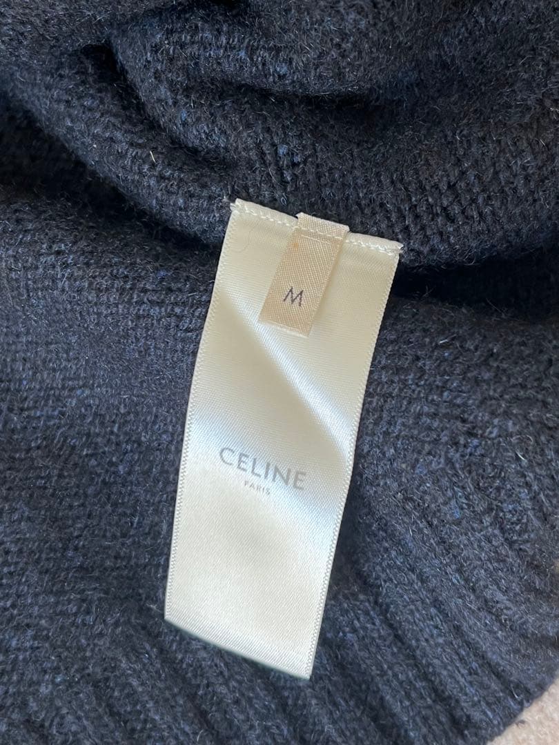 CELINE セリーヌ　カシミヤニット　ネイビーM ※補修箇所あり　エディ