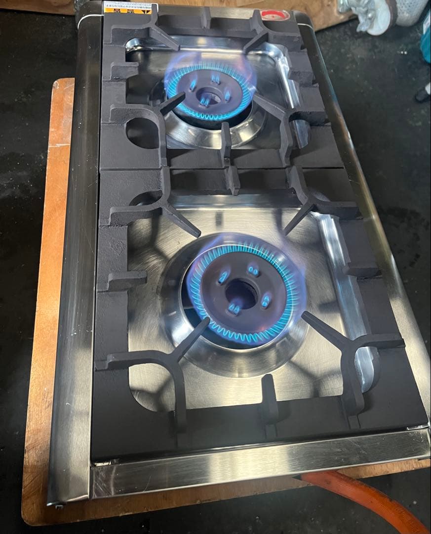 マルゼン業務用卓二2口ガスコンロ　ガステーブル　プロパンガス用　2023年