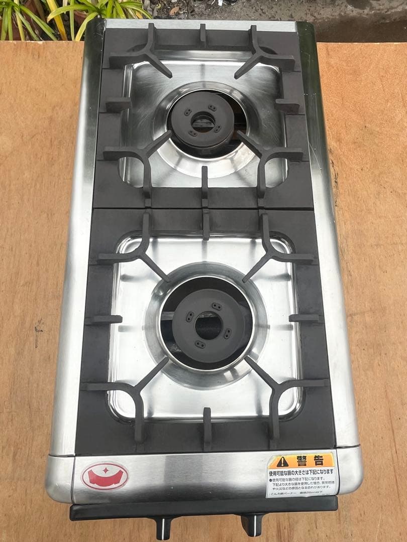 マルゼン業務用卓二2口ガスコンロ　ガステーブル　プロパンガス用　2023年