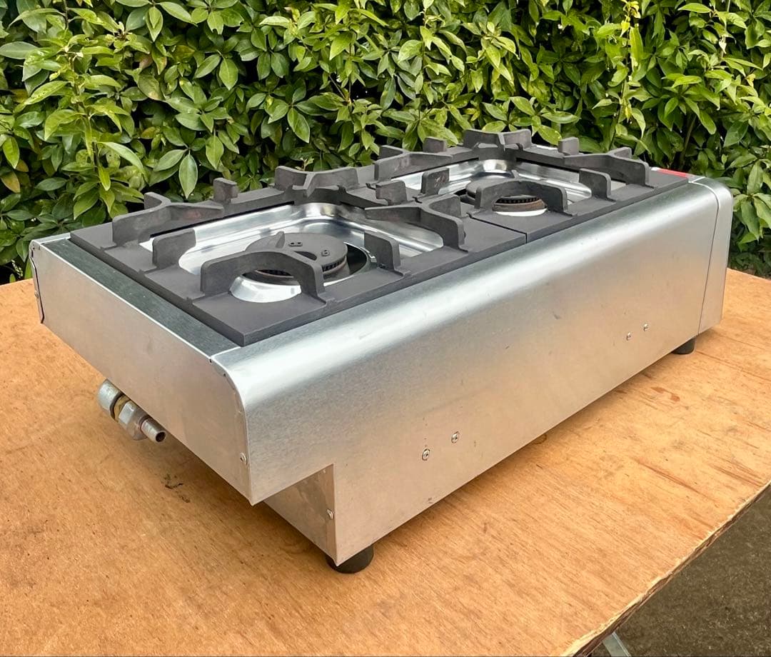 マルゼン業務用卓二2口ガスコンロ　ガステーブル　プロパンガス用　2023年