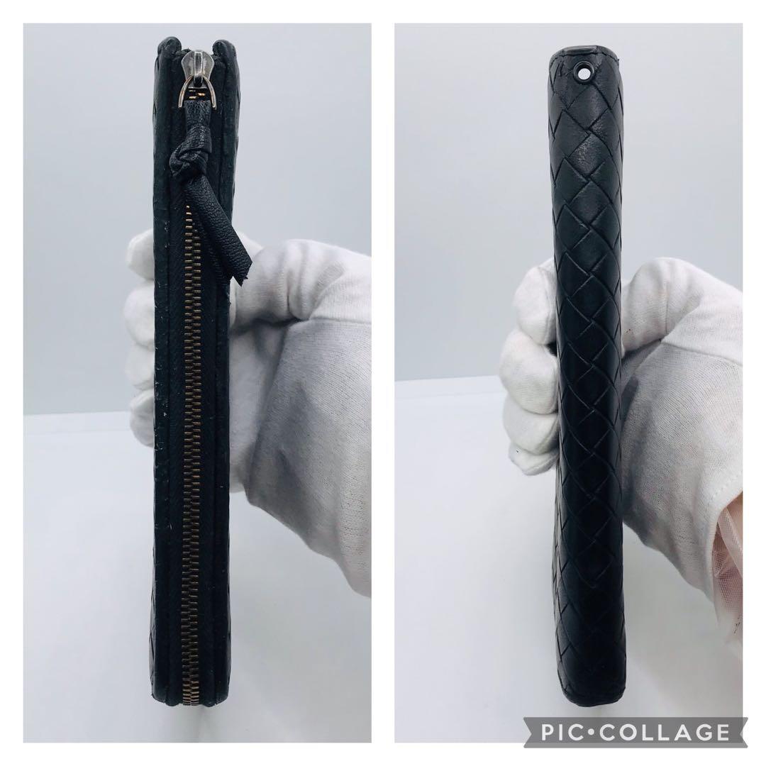 ボッテガ ヴェネタ✨イントレチャート 長財布 L字ファスナー 黒 ブラック