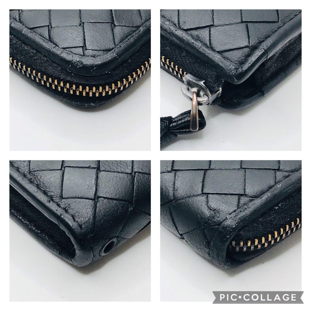 ボッテガ ヴェネタ✨イントレチャート 長財布 L字ファスナー 黒 ブラック
