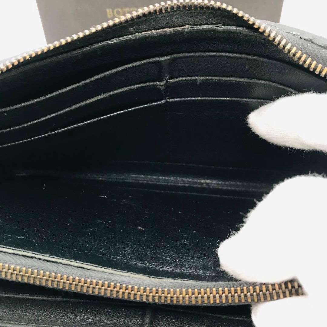 ボッテガ ヴェネタ✨イントレチャート 長財布 L字ファスナー 黒 ブラック