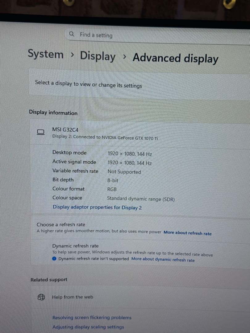 テレビ MSI Optix G32 Gaming Monitor 165hz