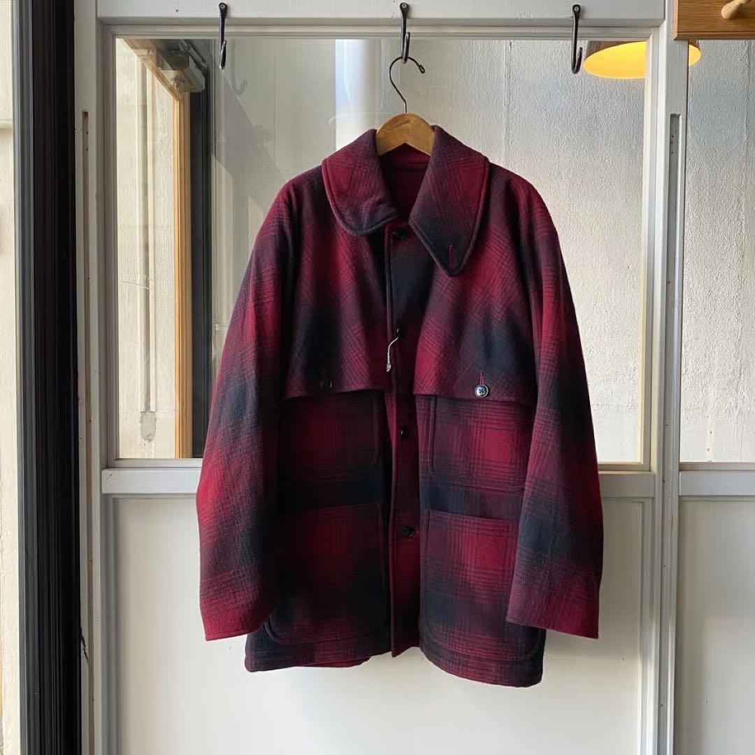 COMOLI ナッピングウール チェック マッキノウクルーザー