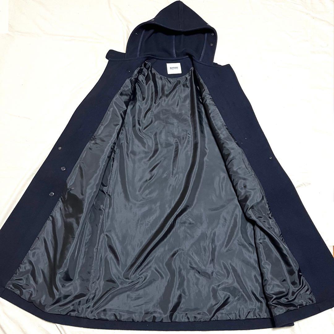 【美品】ビームスボーイ　ロングダッフルコート　マキシ丈 　現行　近年モデル　紺色