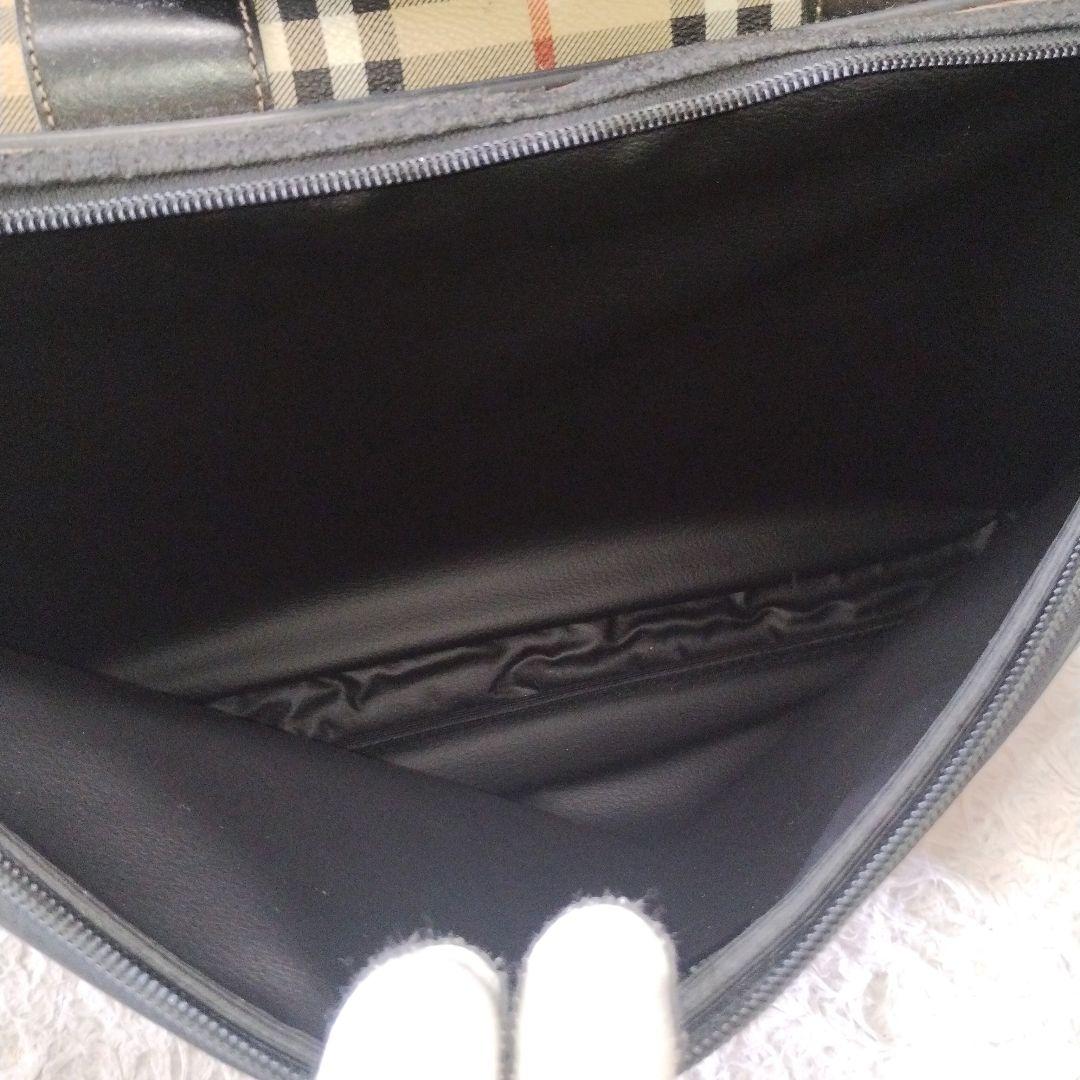 大容量 バーバリー ボストンバッグ シャドーホース ノバチェック PVC
