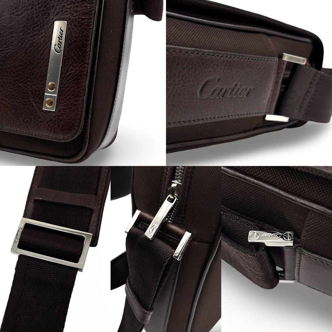 極美品】Cartier カルティエ サントス メッセンジャー ショルダー　レザー