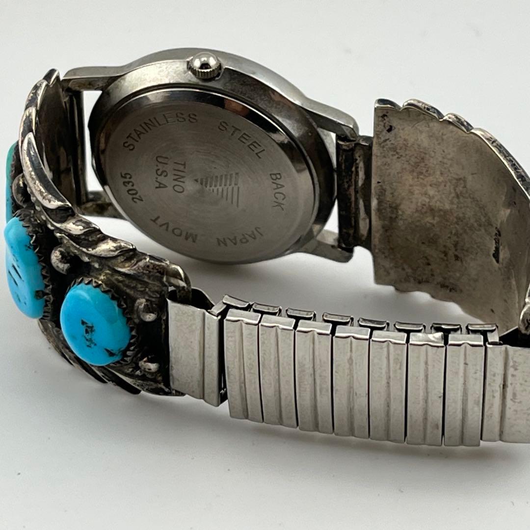 【希少】　インディアンジュエリー　時計　クォーツ　925 ターコイズ