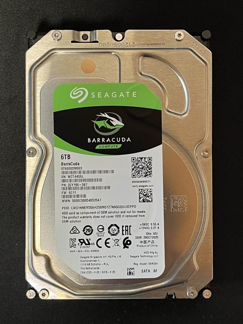 内蔵型ハードディスクドライブ Seagate Barracuda ST6000DM003 6TB