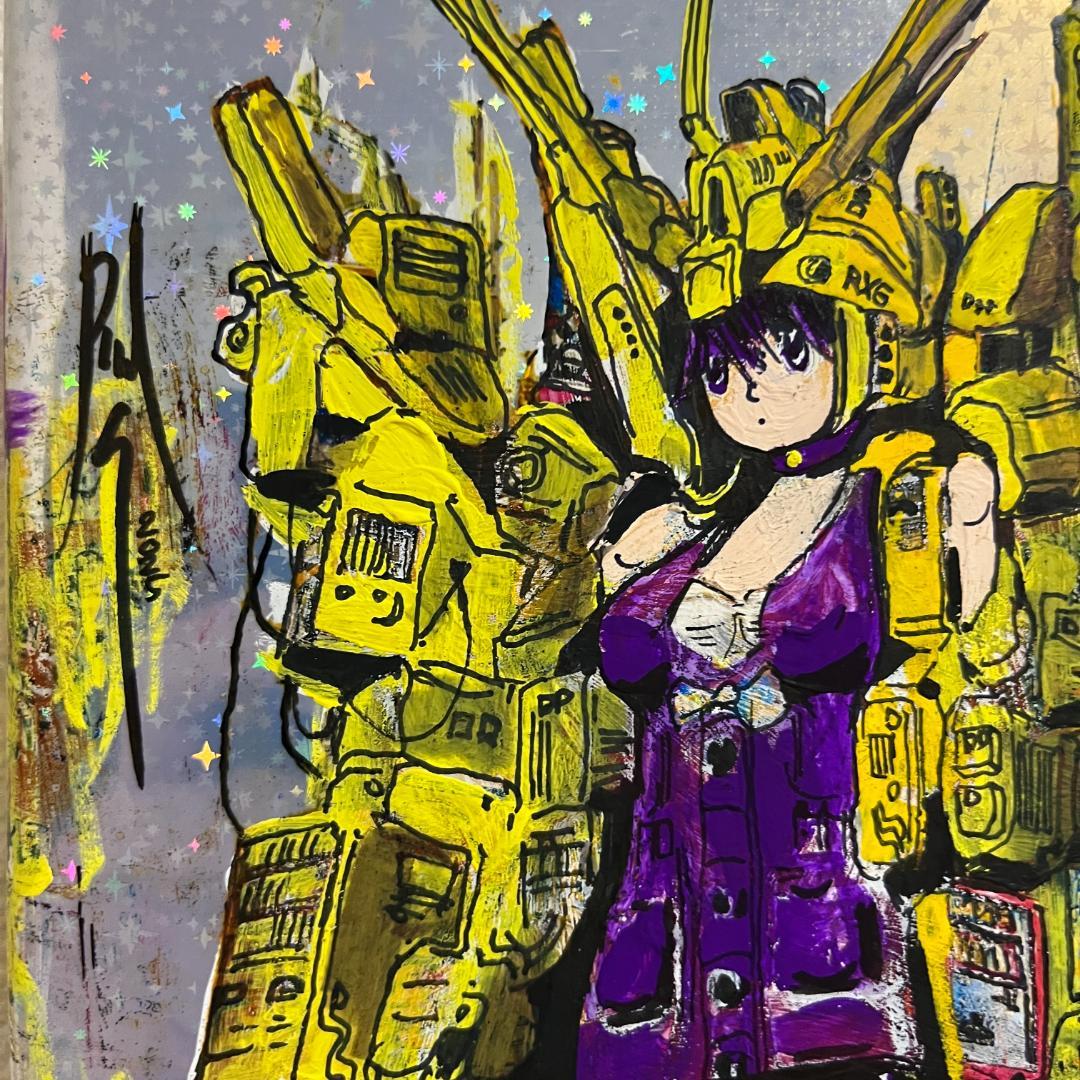 アニメスタイルのガンダム女子高生アートキャンバス