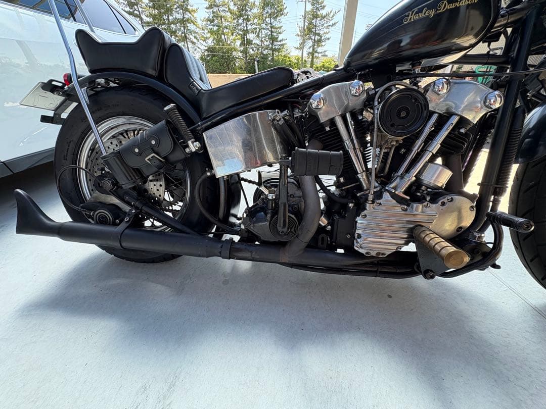 ハーレー　ナックル　フィッシュテールマフラー　2in1