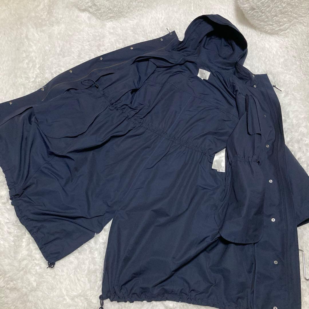 【美品】23区 46 コート ライトタッサーモッズコート ゆったり 体型カバー
