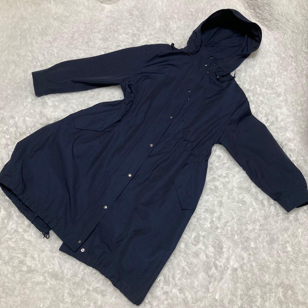 【美品】23区 46 コート ライトタッサーモッズコート ゆったり 体型カバー