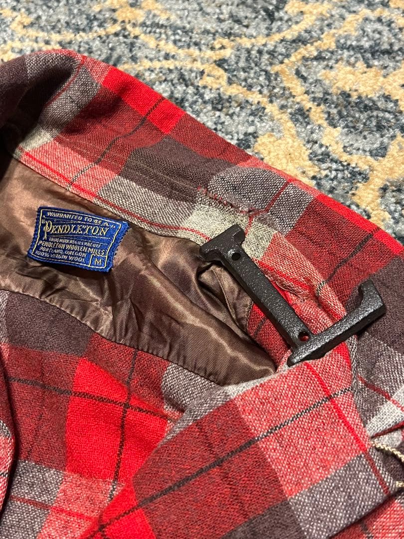 G*o様 50s60s/ペンドルトン/ボードシャツ/M/ウール/チェック/レッド