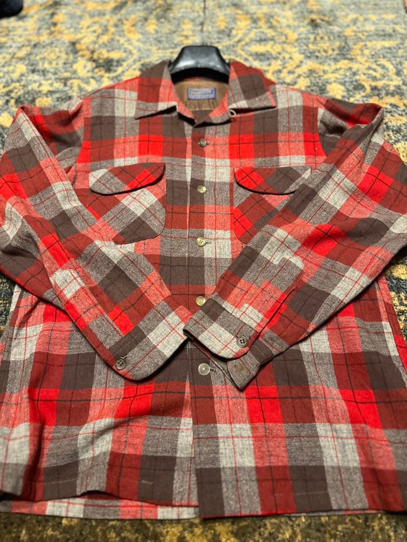 G*o様 50s60s/ペンドルトン/ボードシャツ/M/ウール/チェック/レッド