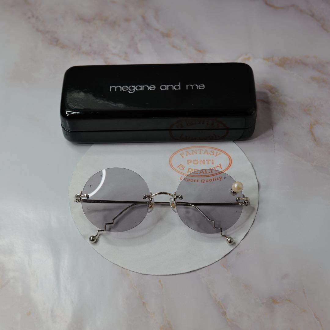megane and me パール ピアス ラウンド サングラス ケース付き