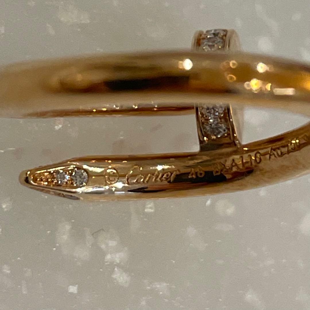 カルティエ ジュスト アンクル ピンクゴールド ダイヤ リング 美品