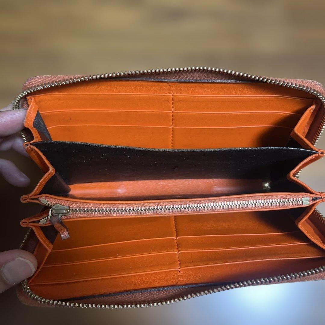 美品！グッチ 長財布 パイソン バンブー チャーム タッセル オレンジ