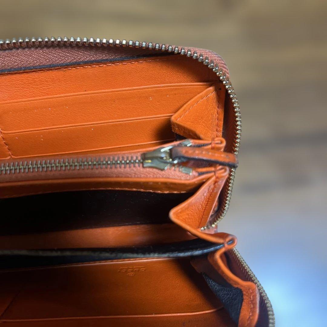 美品！グッチ 長財布 パイソン バンブー チャーム タッセル オレンジ