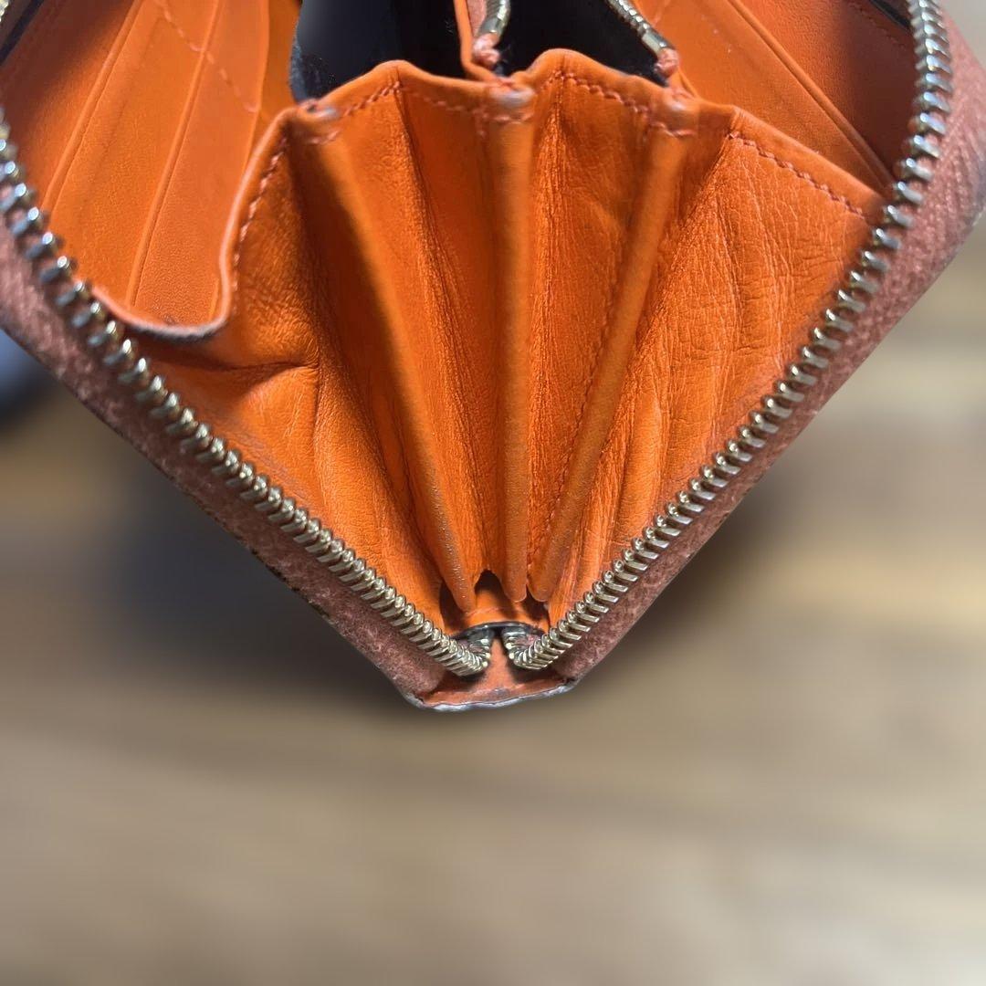 美品！グッチ 長財布 パイソン バンブー チャーム タッセル オレンジ