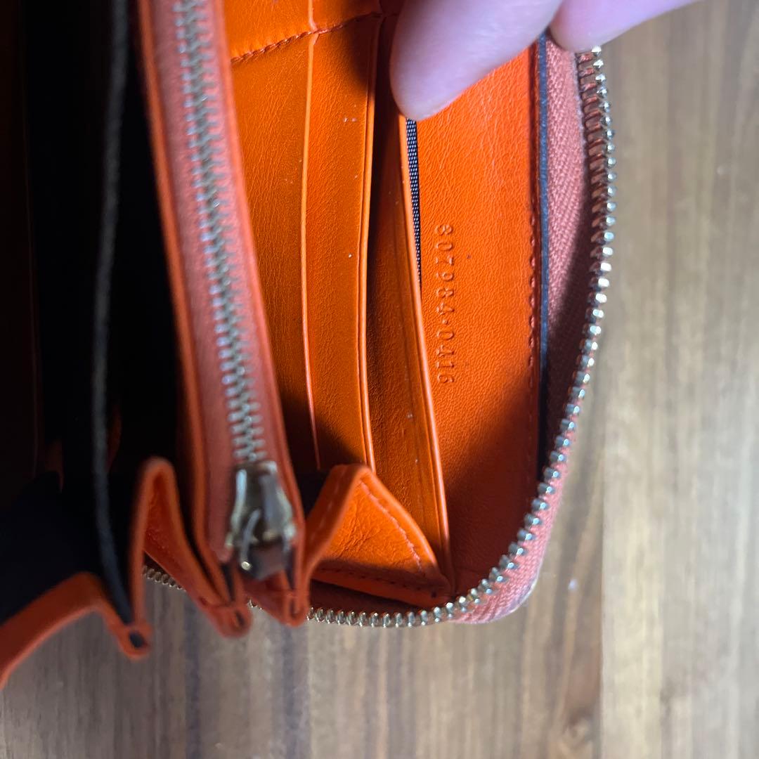 美品！グッチ 長財布 パイソン バンブー チャーム タッセル オレンジ