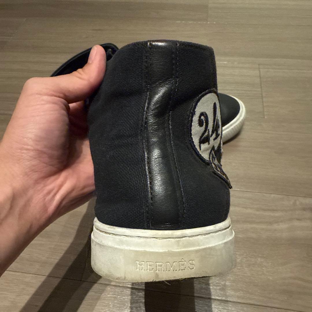 エルメス メンズ ハイカットスニーカー ネイビー 28cm