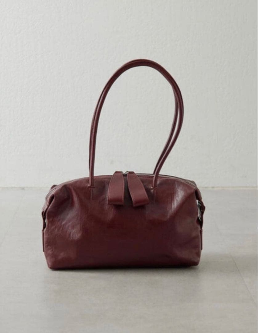 ロングハンドルボストンバッグ　イアパピヨネ　ボルドー
