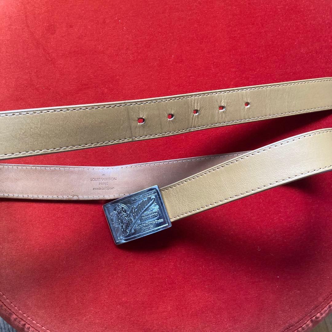 Louis Vuitton ベージュ レザーベルト
