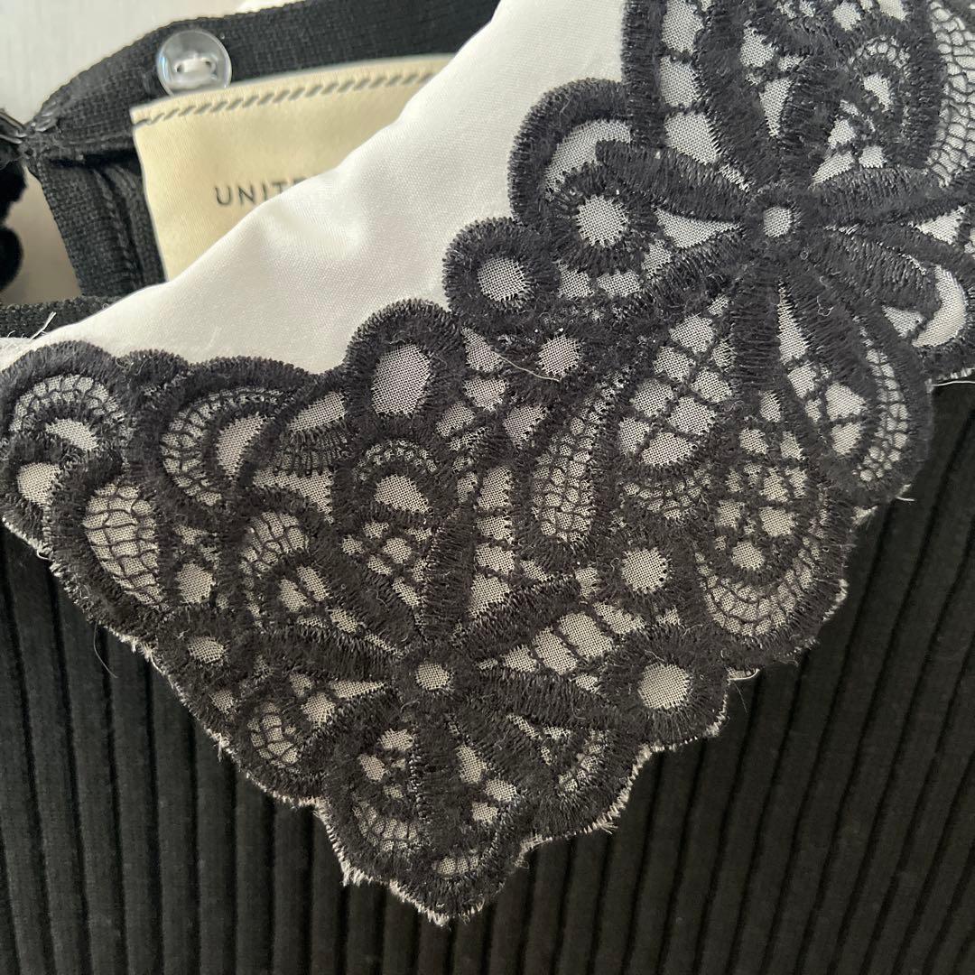 美品　ユナイテッドアローズ　つけ襟2WAYニット　ブラック