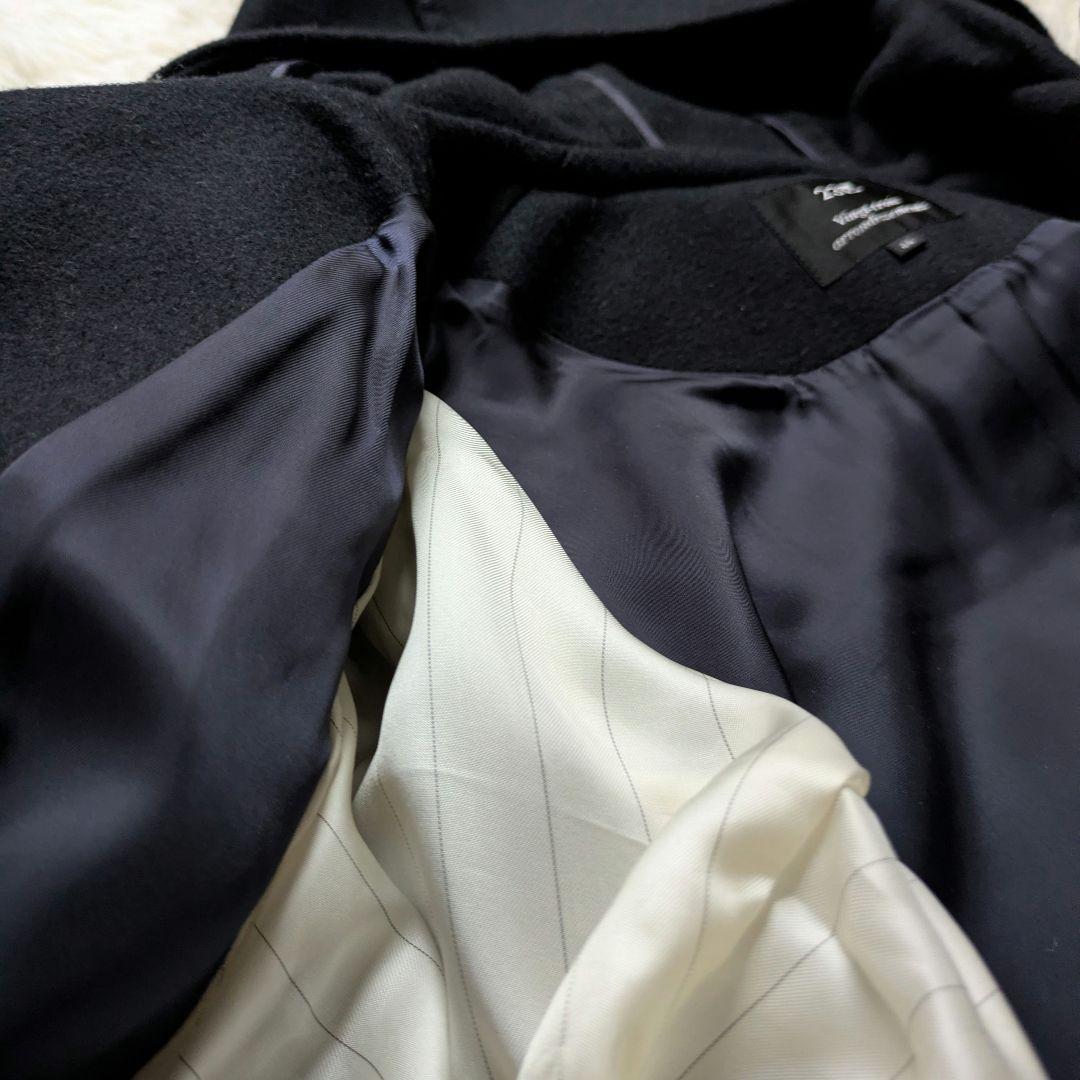 ✨23区 　大きめサイズ44　ウールダッフルコート　イタリア製　15号　 紺