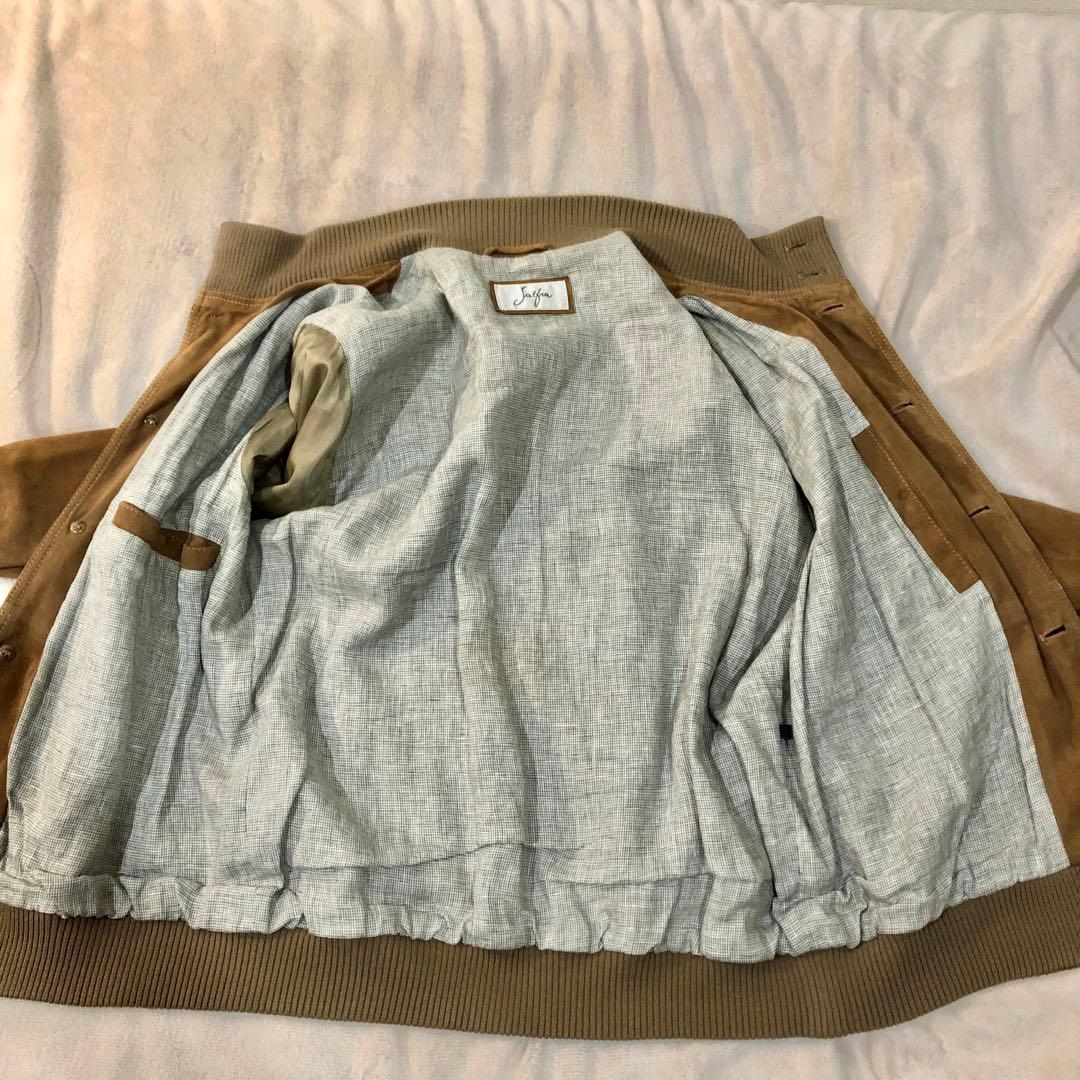 伊製 Salfra サルフラ ゴート やぎ革 スエードジャケット 50 XL相当