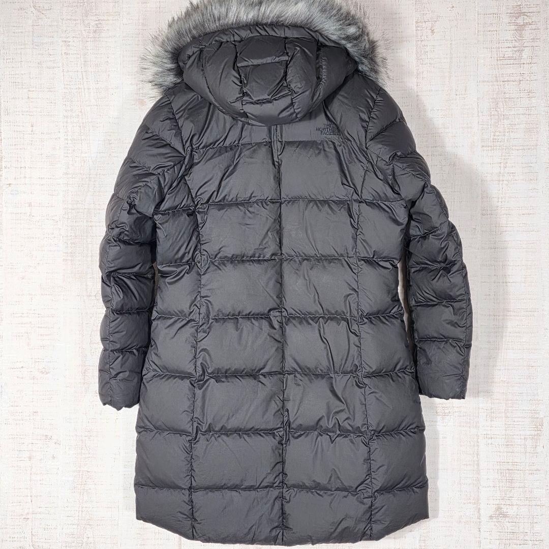 希少XL✨️ノースフェイス ファーダウンコート ロングダウンコート Aライン 黒
