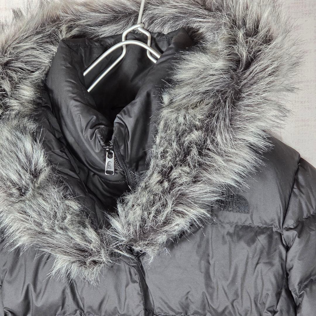 希少XL✨️ノースフェイス ファーダウンコート ロングダウンコート Aライン 黒