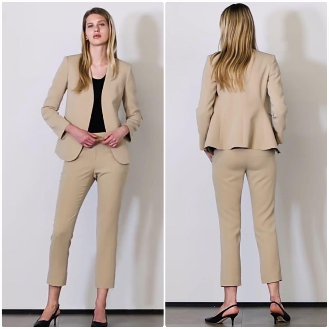 theory Classic Crepe パンツスーツ　ベージュ　サイズ2、4