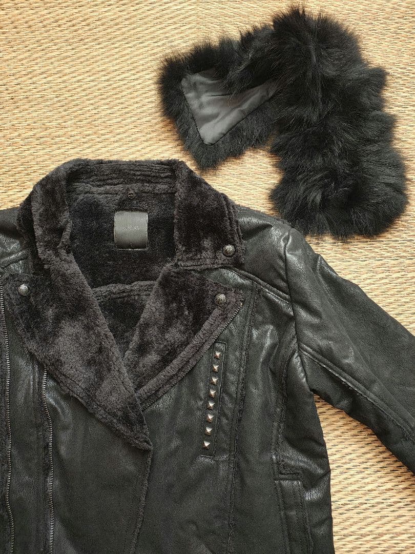 midas　アウター　ジャンパー　ファー　黒　ミダス