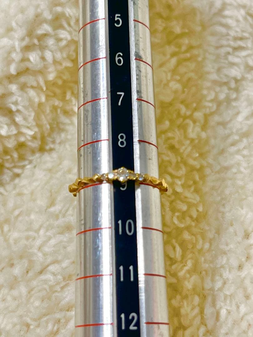 18金 K18印 ／ 0.06ct 天然ダイヤ 1.1グラム ／ 9号