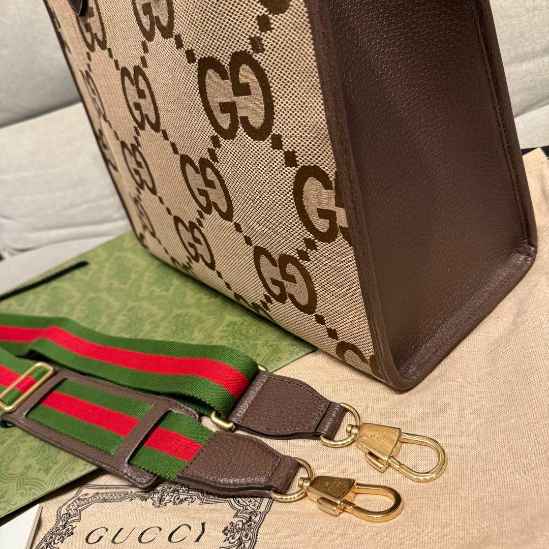 正規店 一回使用 GUCCI グッチ ジャンボGG トートバッグ