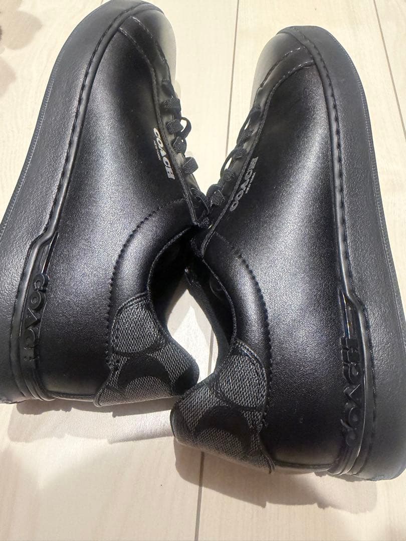 coach レザースニーカー ブラック　26センチ