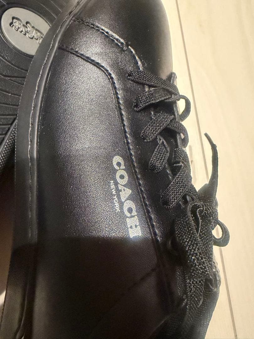 coach レザースニーカー ブラック　26センチ