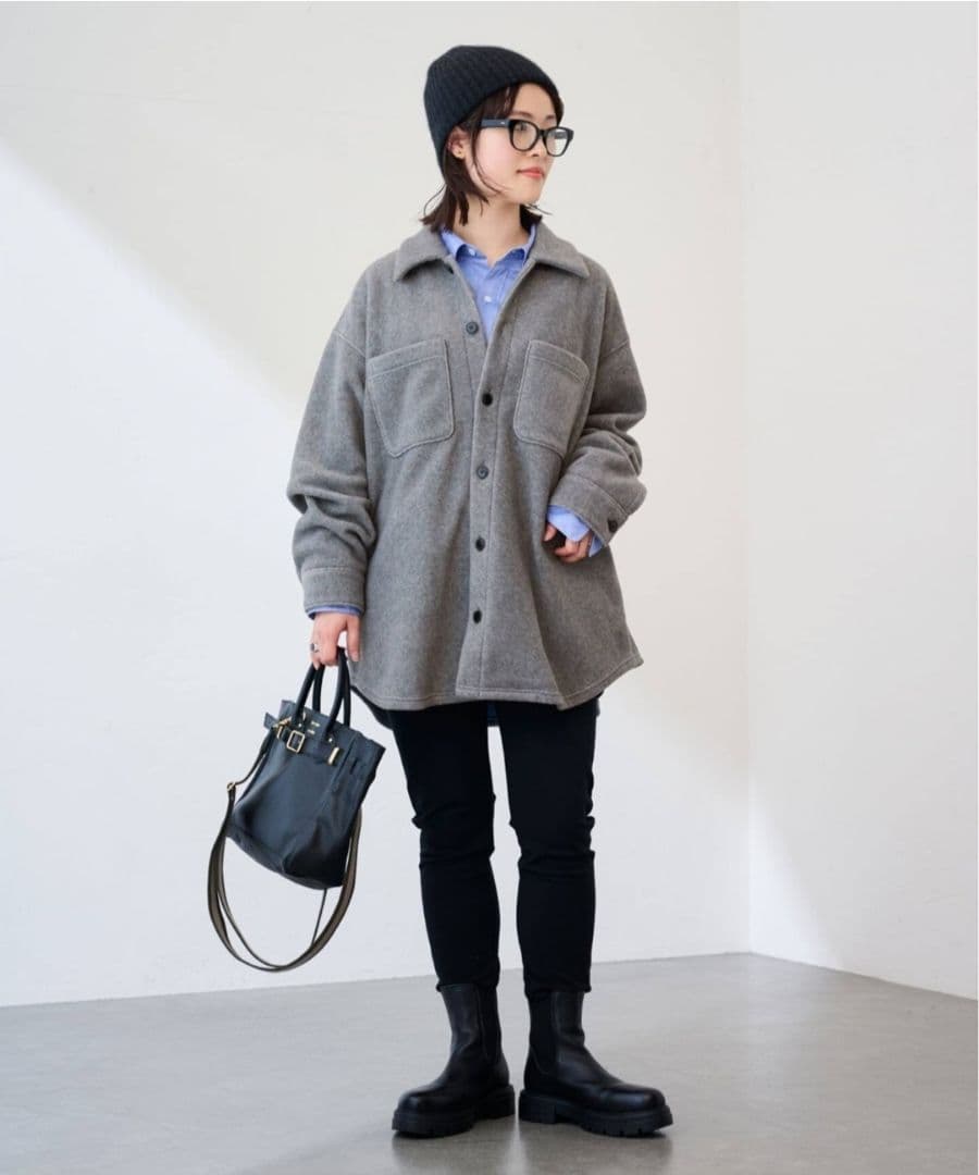 フレームワーク 両面フリースオーバーシャツ