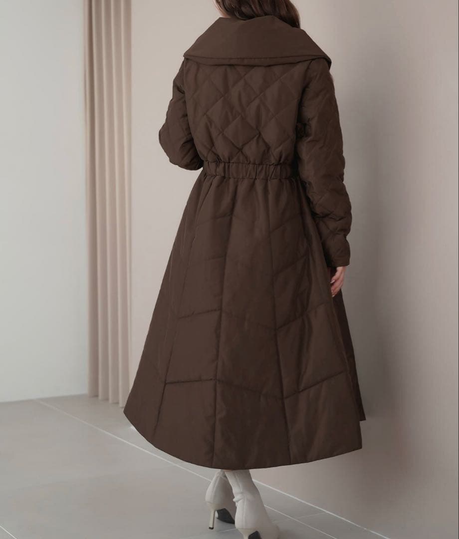 ビッグカラー フレア ダウン ドレスコート le reve vaniller