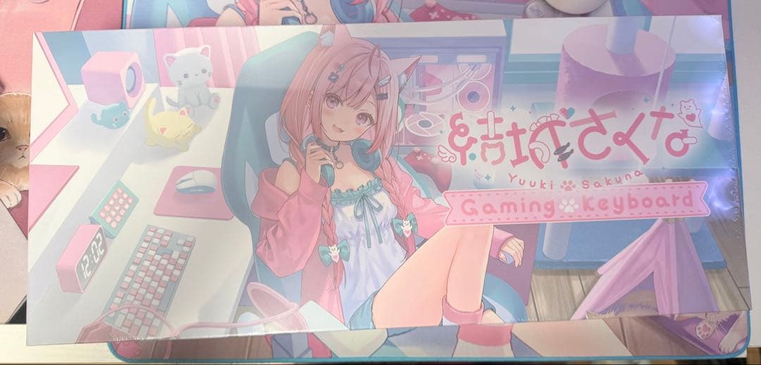 【新品未使用】結城さくな　ゲーミングキーボード、マウスパッド、特典カードセット