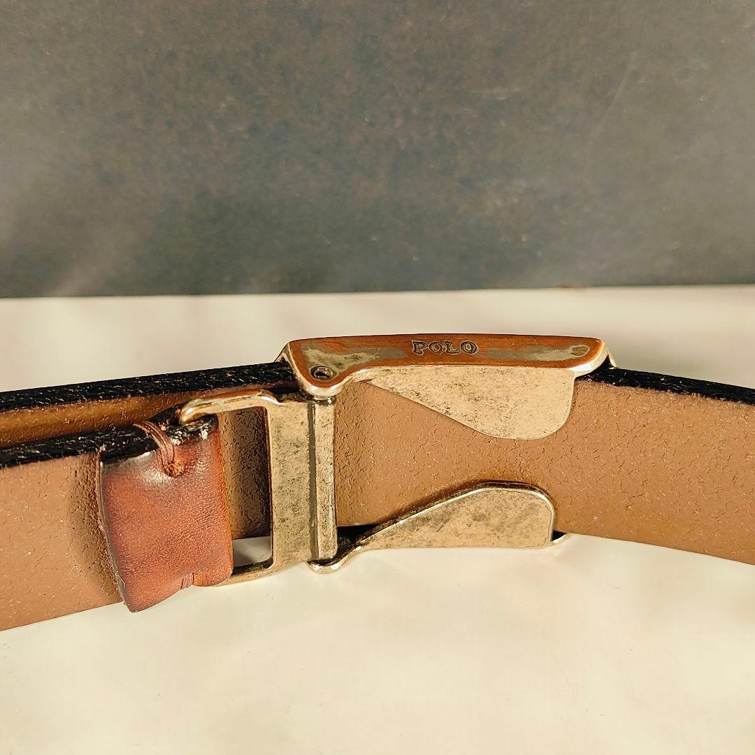 【ヴィンテージ】PRL RALPH LAUREN　高級厚本革ドレスベルト　正規品