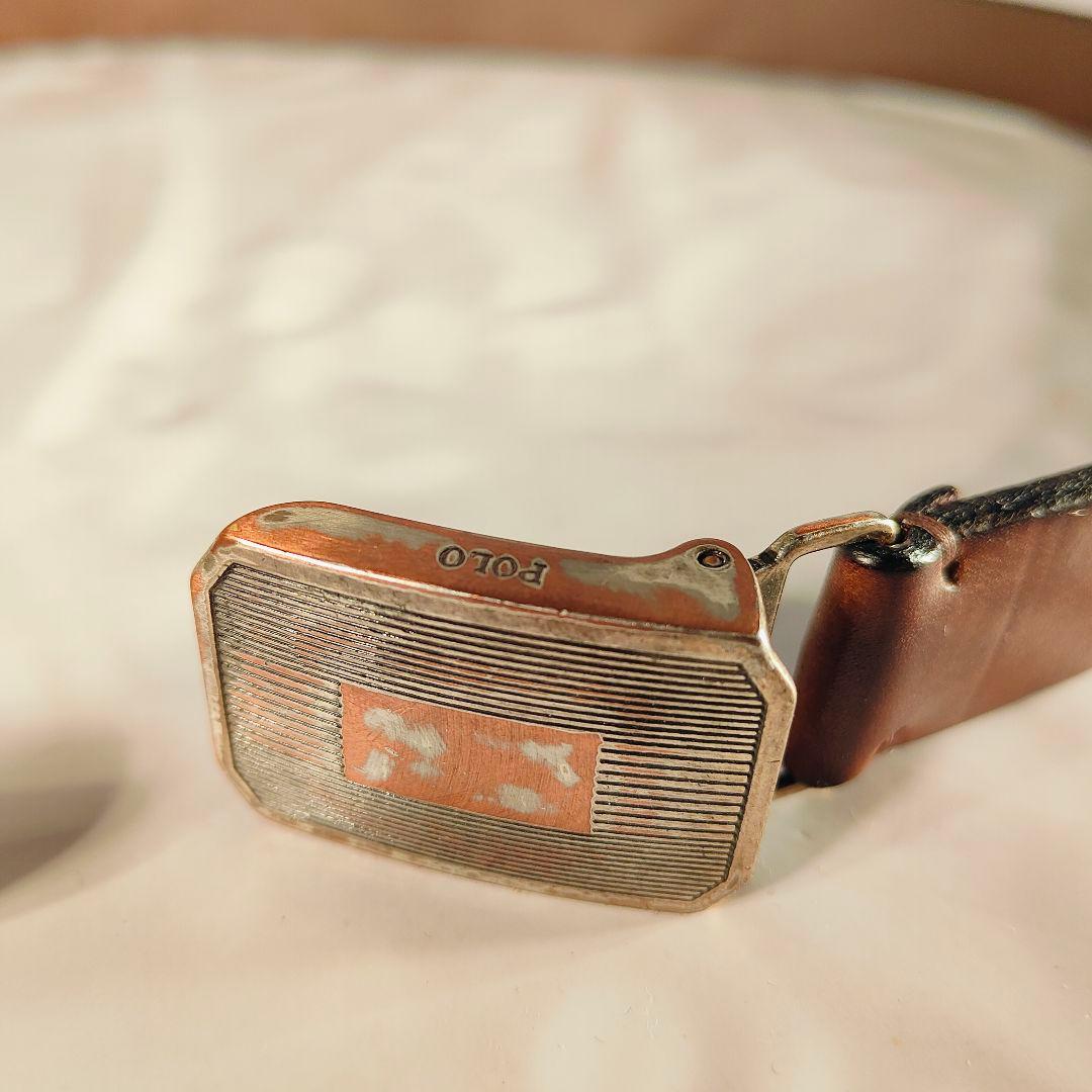 【ヴィンテージ】PRL RALPH LAUREN　高級厚本革ドレスベルト　正規品