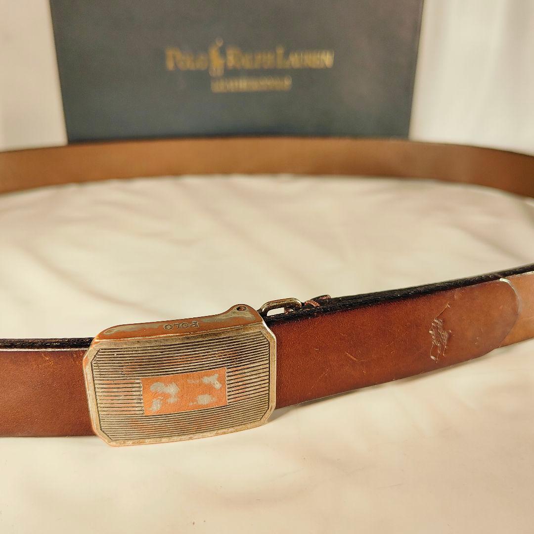 【ヴィンテージ】PRL RALPH LAUREN　高級厚本革ドレスベルト　正規品
