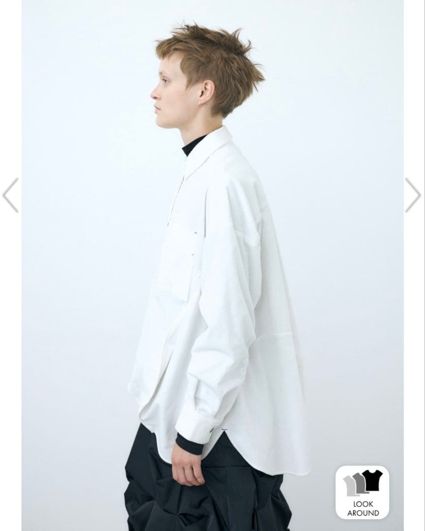 någontstans 24AW egg drape shirt ホワイト