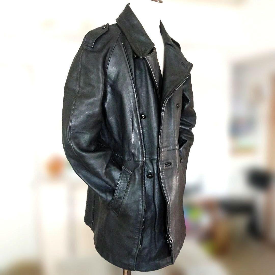 90s Vintage フランス軍 モーターサイクルジャケット レザージャケット