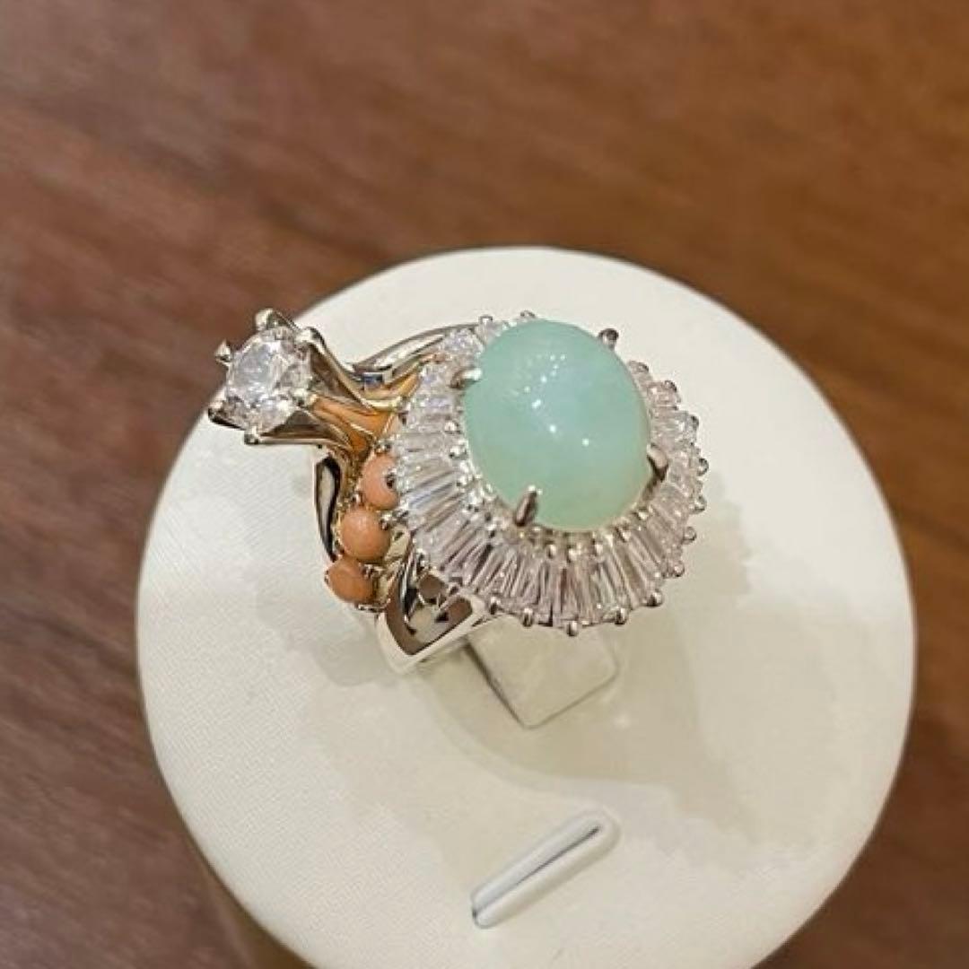 オハナ✨e.m. 女の一生リング クリソプレーズ クリーニング済