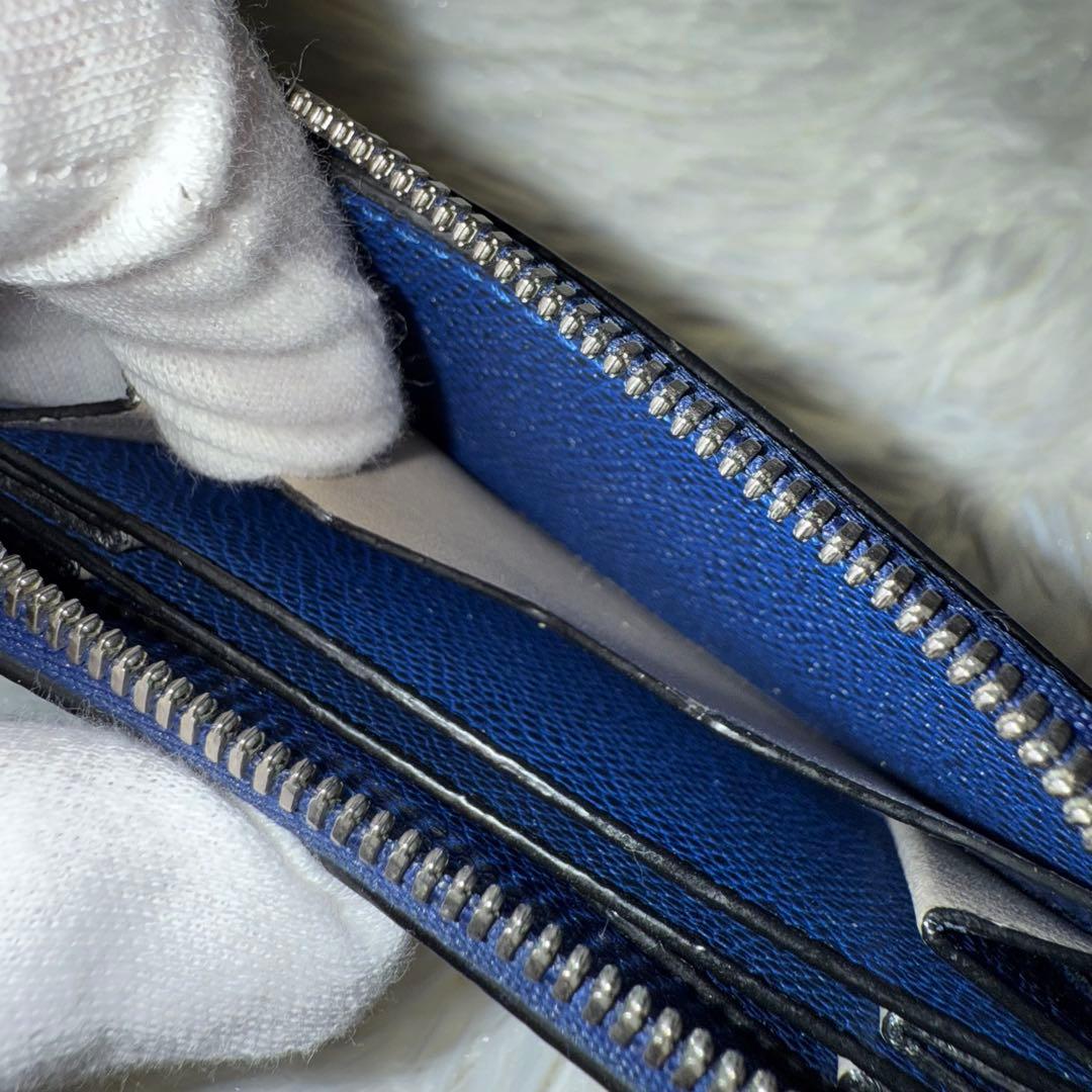 【美品】Valextra ヴァレクストラ ラウンドジップ ミニウォレット レザー